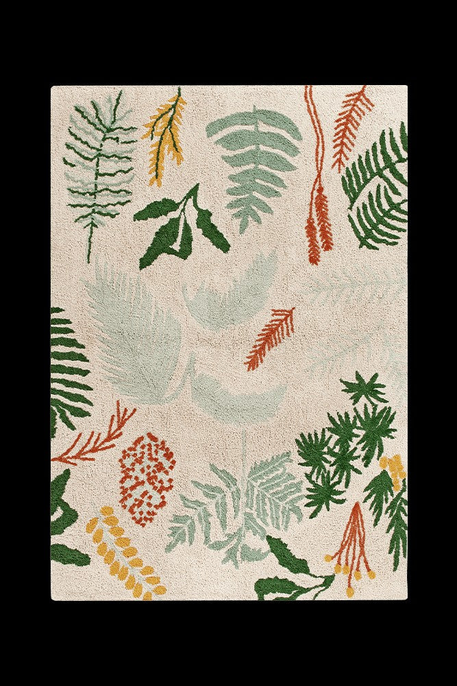 Washable Rug Botanic Plants, 140 x 200 cm 