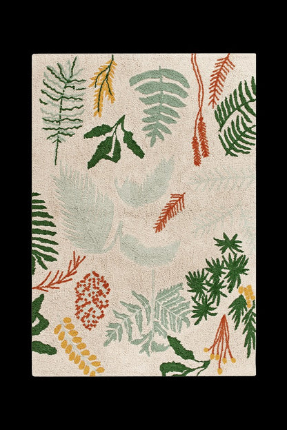 Washable Rug Botanic Plants, 140 x 200 cm 